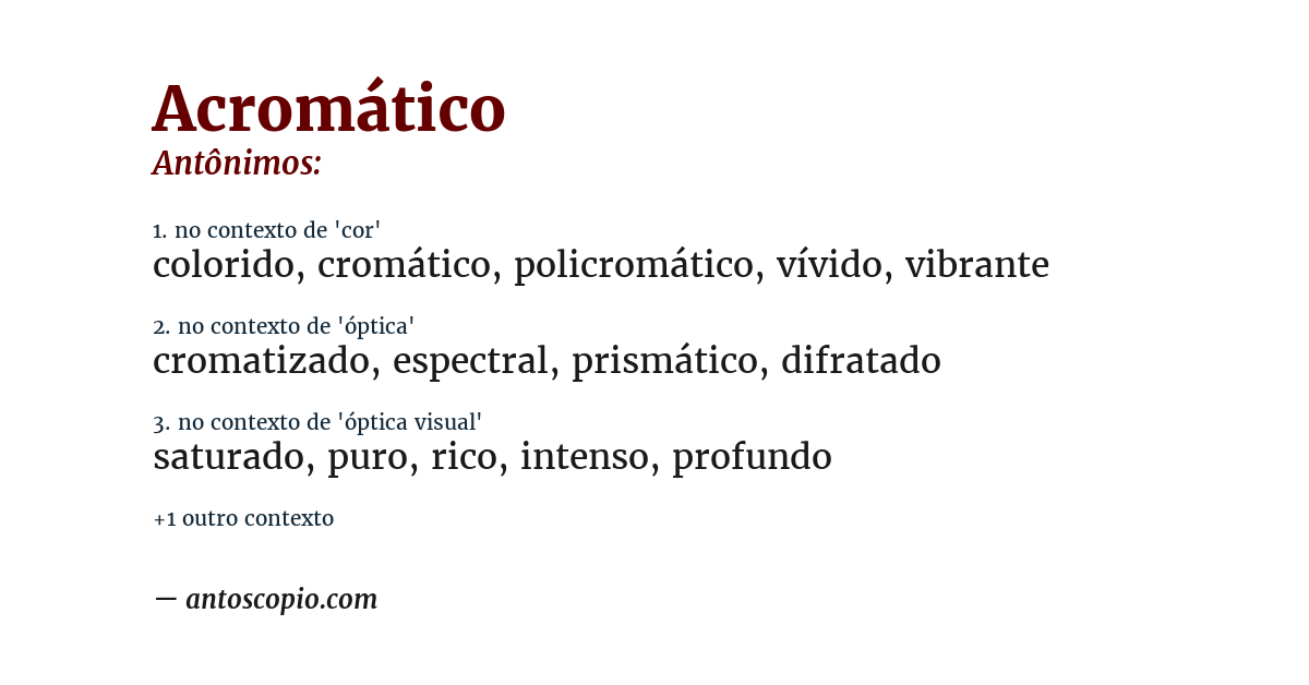 Antônimo de acromático
