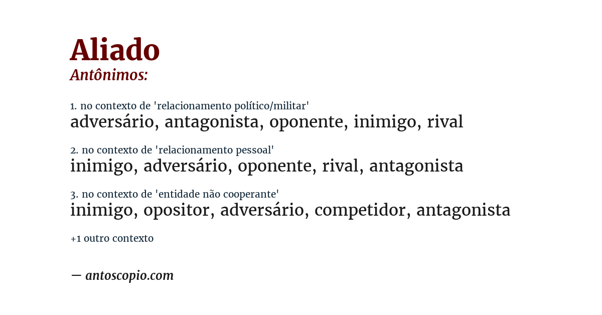 Antônimo de aliado