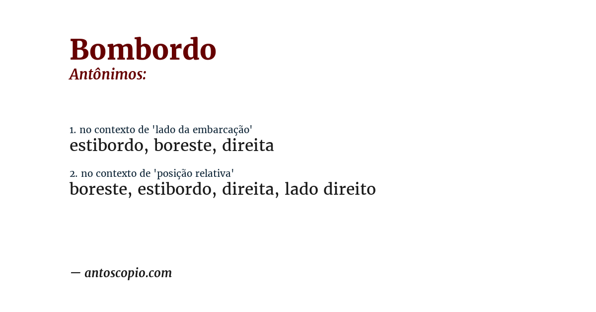 Antônimo de bombordo