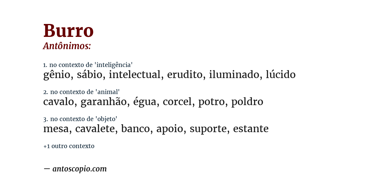 Antônimo de burro