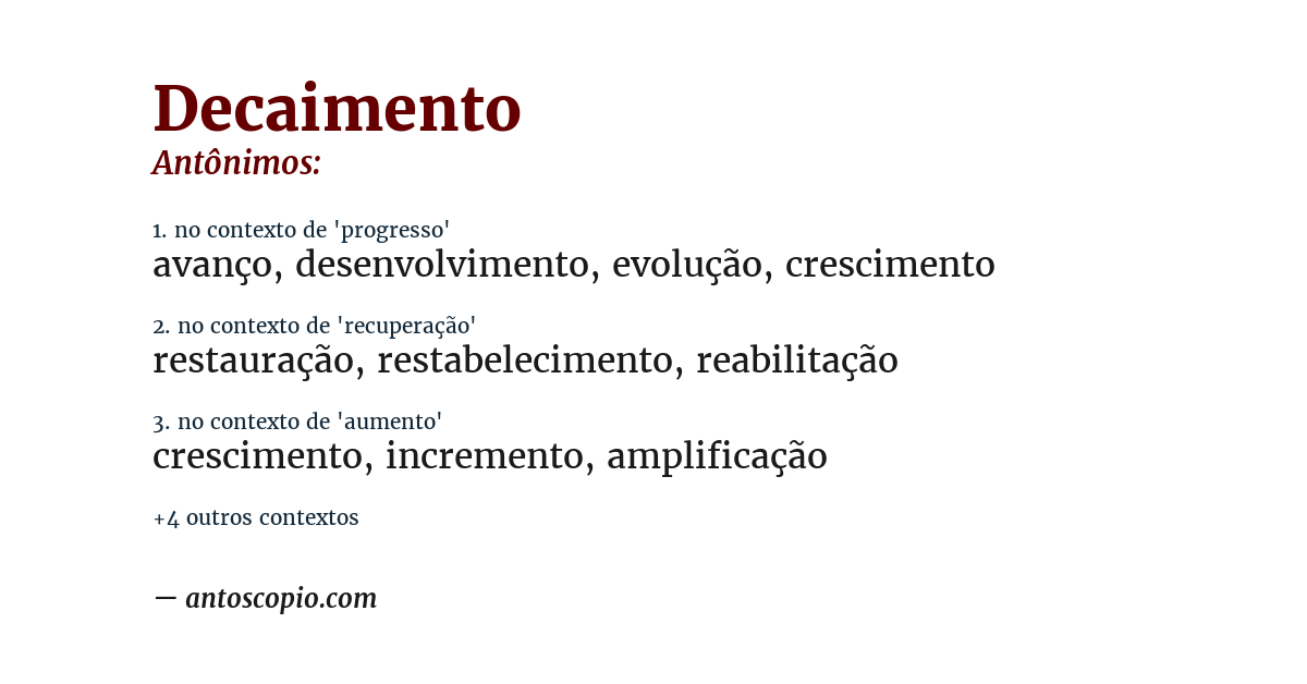 Antônimo de decaimento