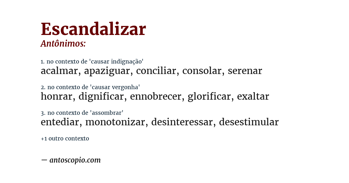 Antônimo de escandalizar