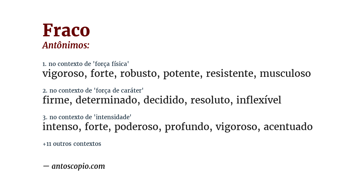 Antônimo de fraco