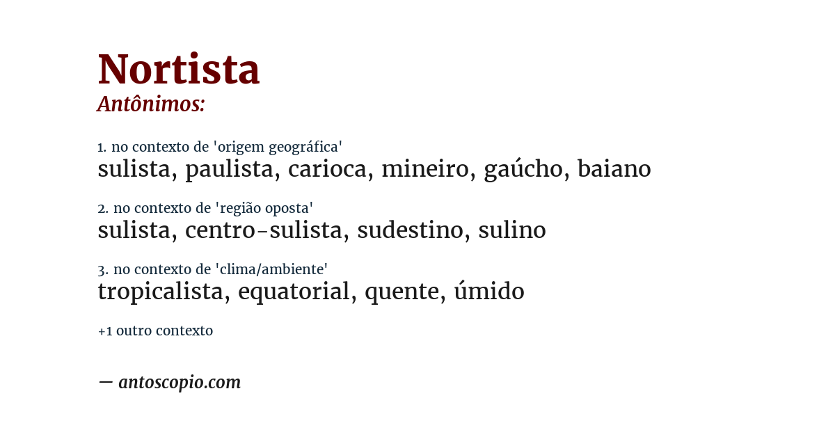 Antônimo de nortista