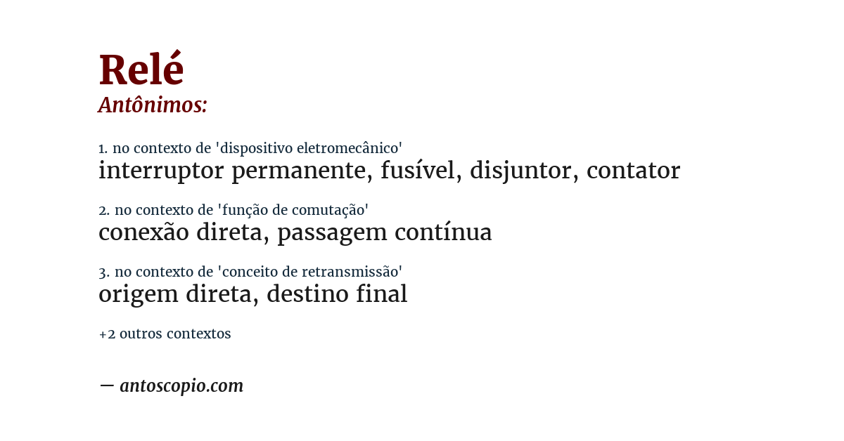 Antônimo de relé