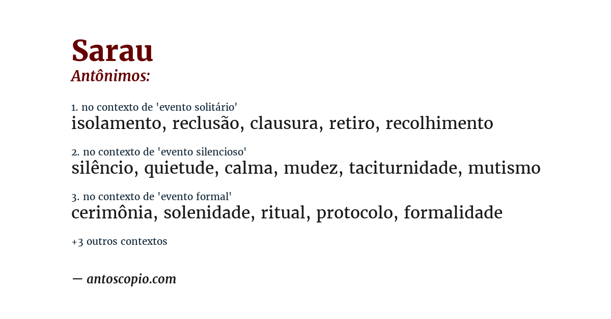 Antônimo de sarau