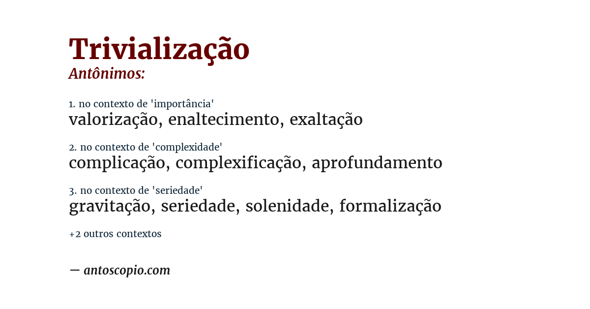 Antônimo de trivialização