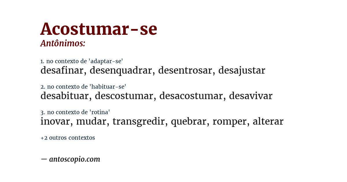 Antônimo de acostumar-se