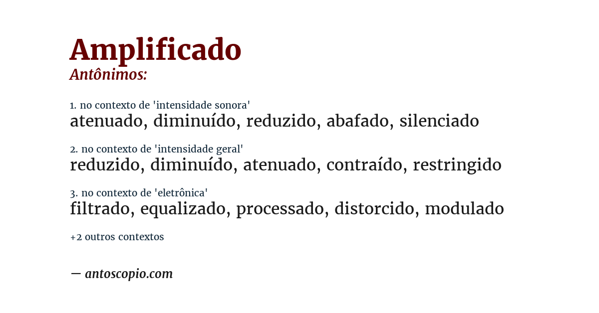 Antônimo de amplificado