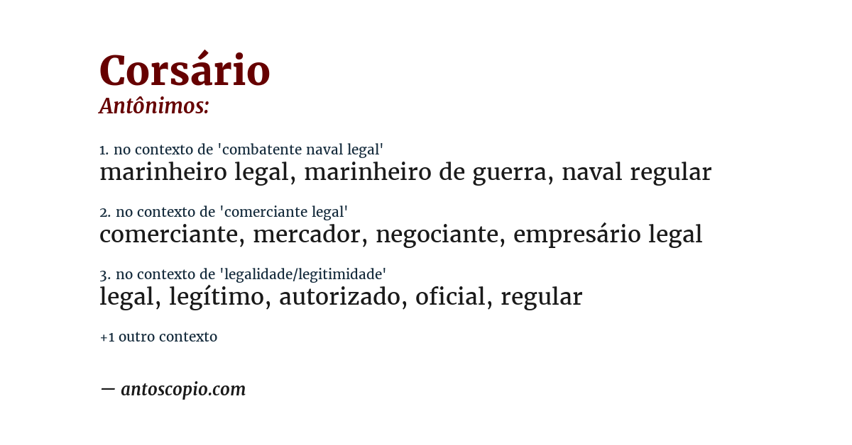 Antônimo de corsário