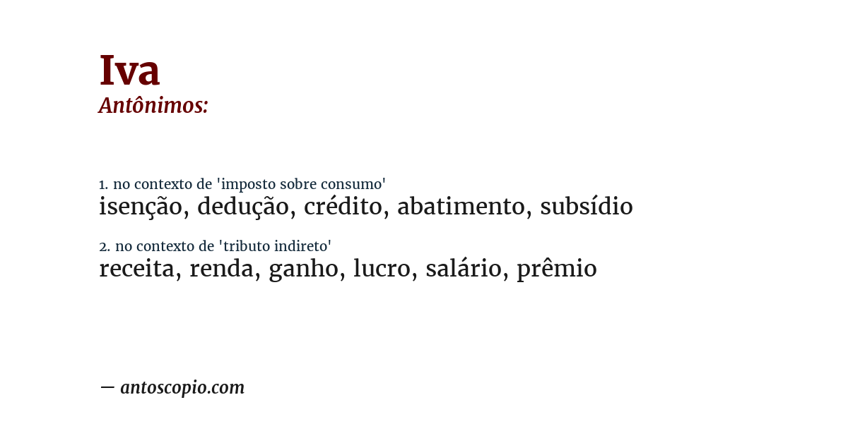 Antônimo de iva