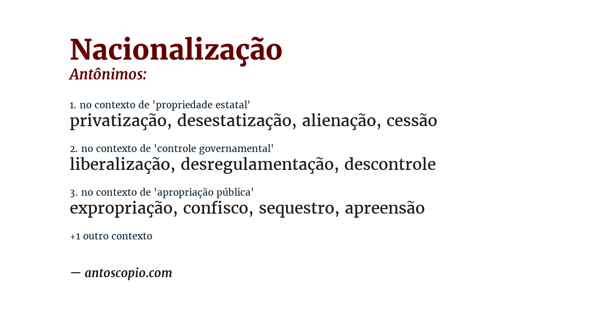 Antônimo de nacionalização