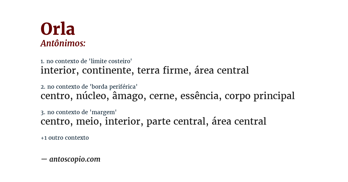 Antônimo de orla