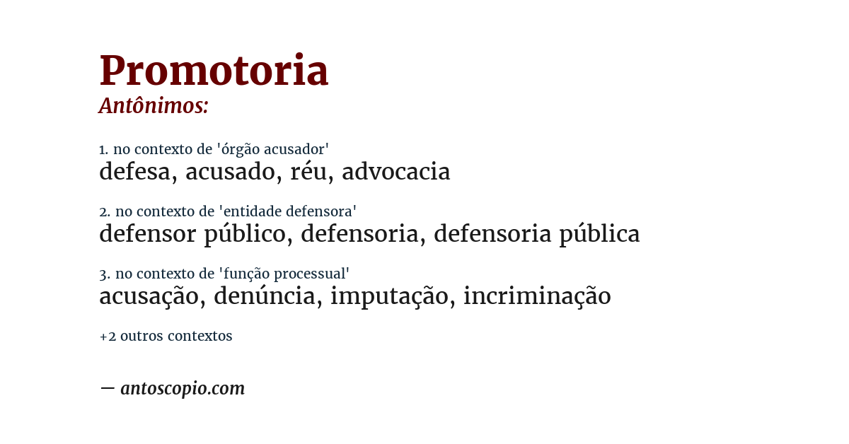 Antônimo de promotoria
