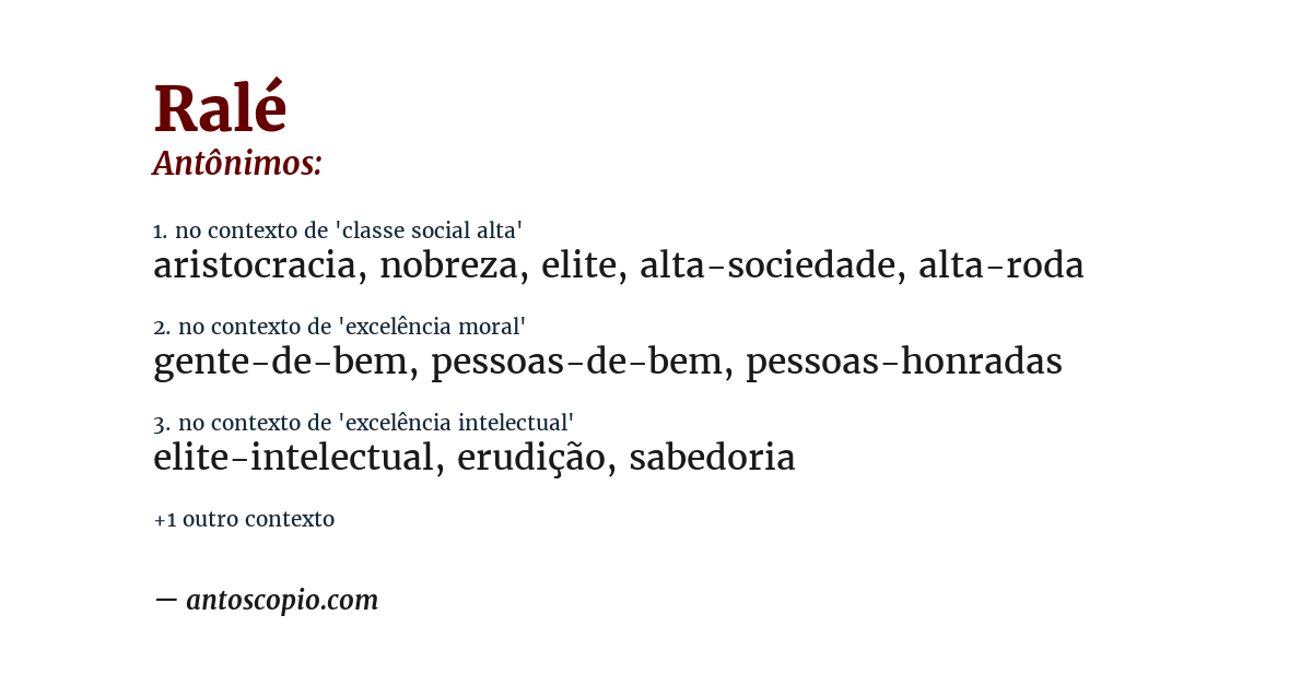 Antônimo de ralé