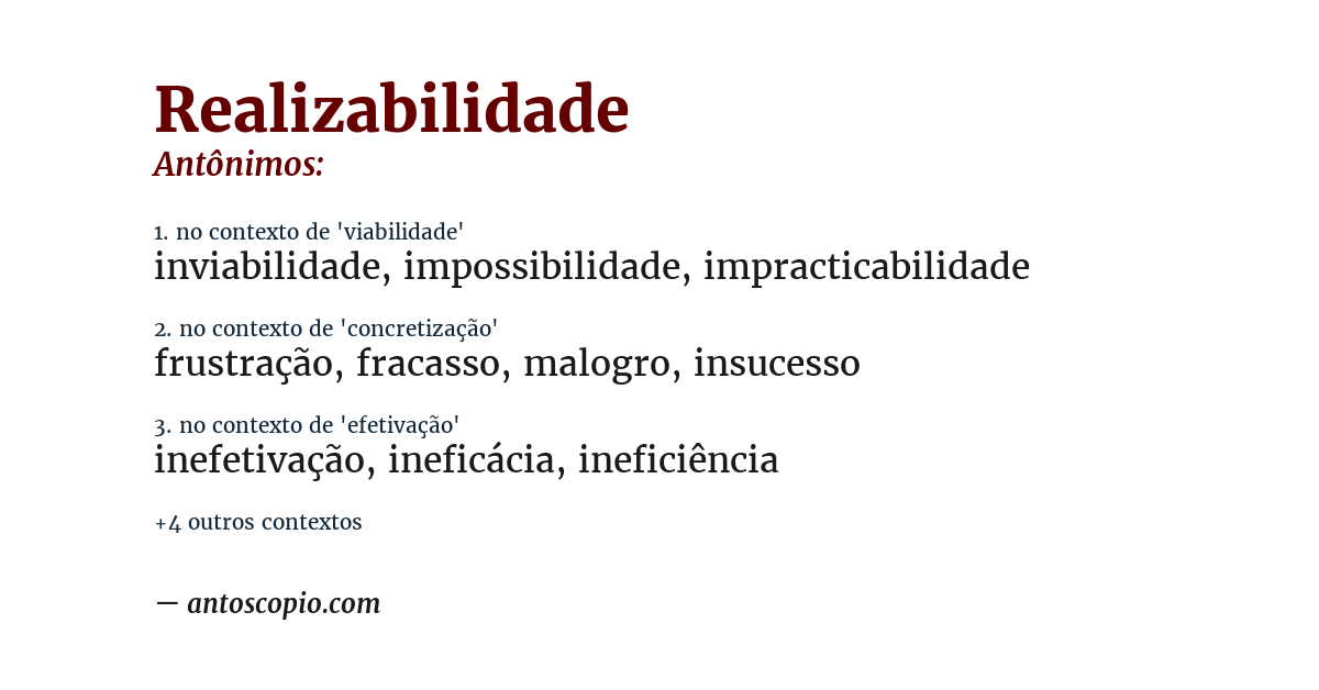 Antônimo de realizabilidade