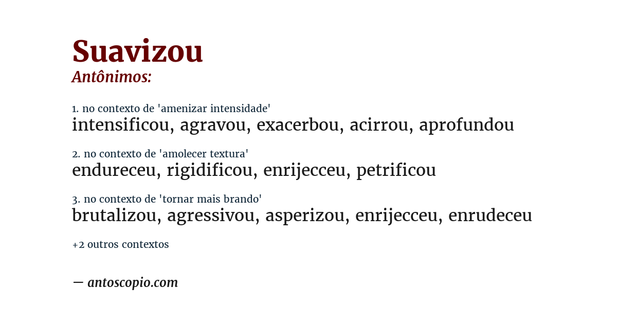 Antônimo de suavizou