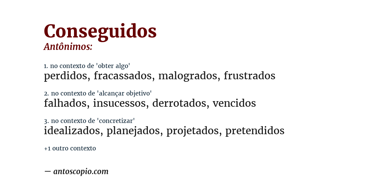Antônimo de conseguidos