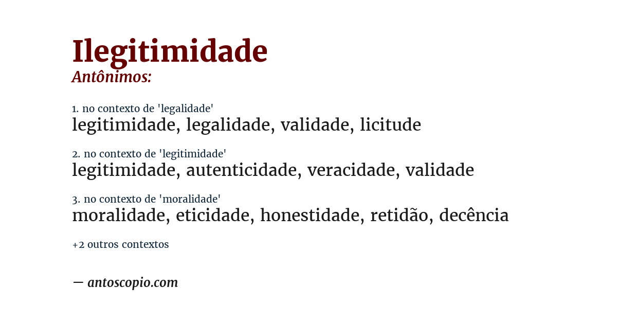 Antônimo de ilegitimidade