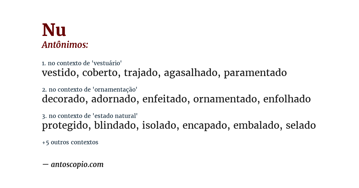 Antônimo de nu