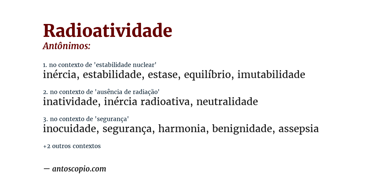 Antônimo de radioatividade