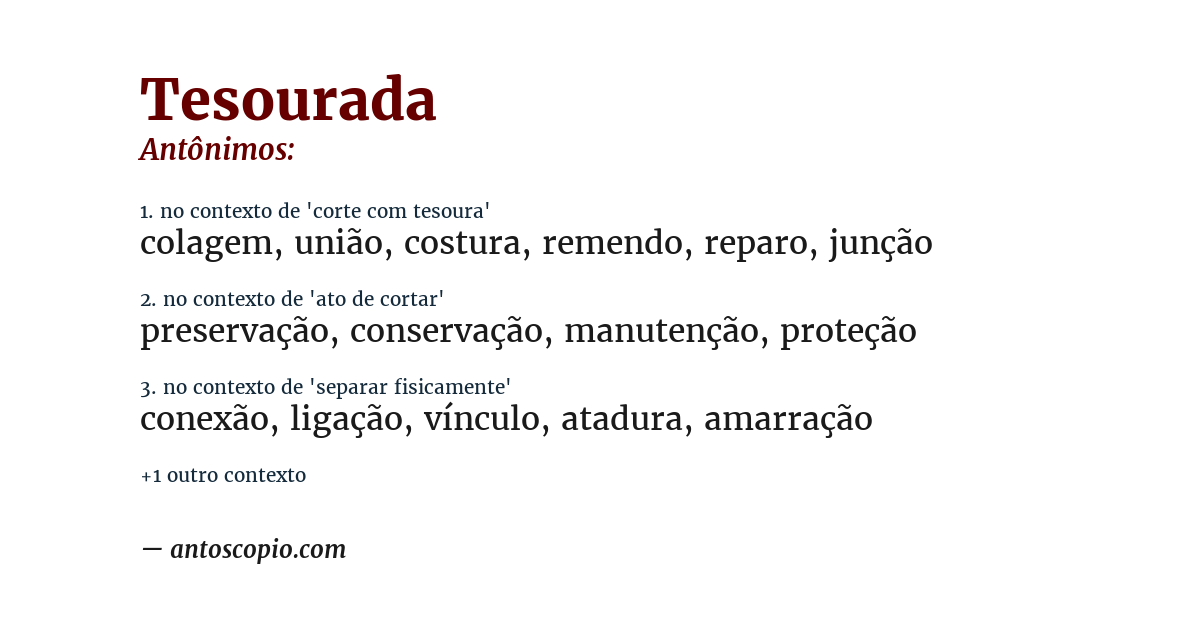 Antônimo de tesourada