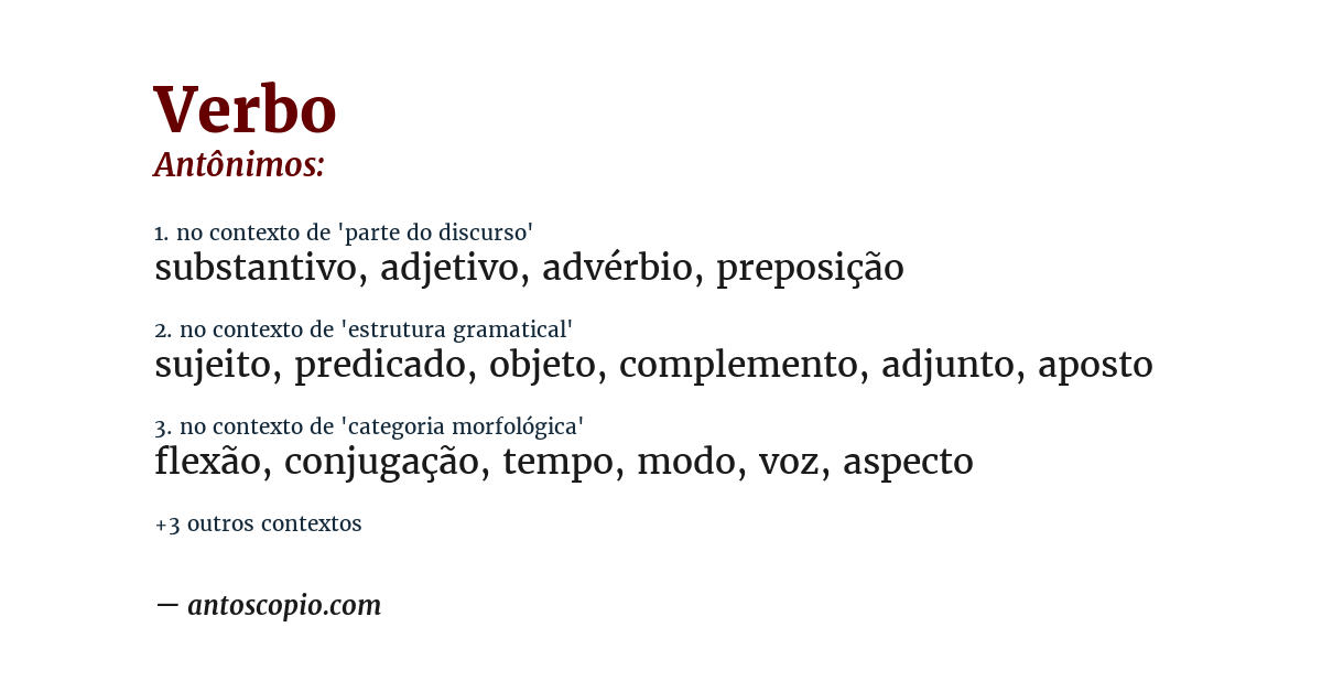 Antônimo de verbo