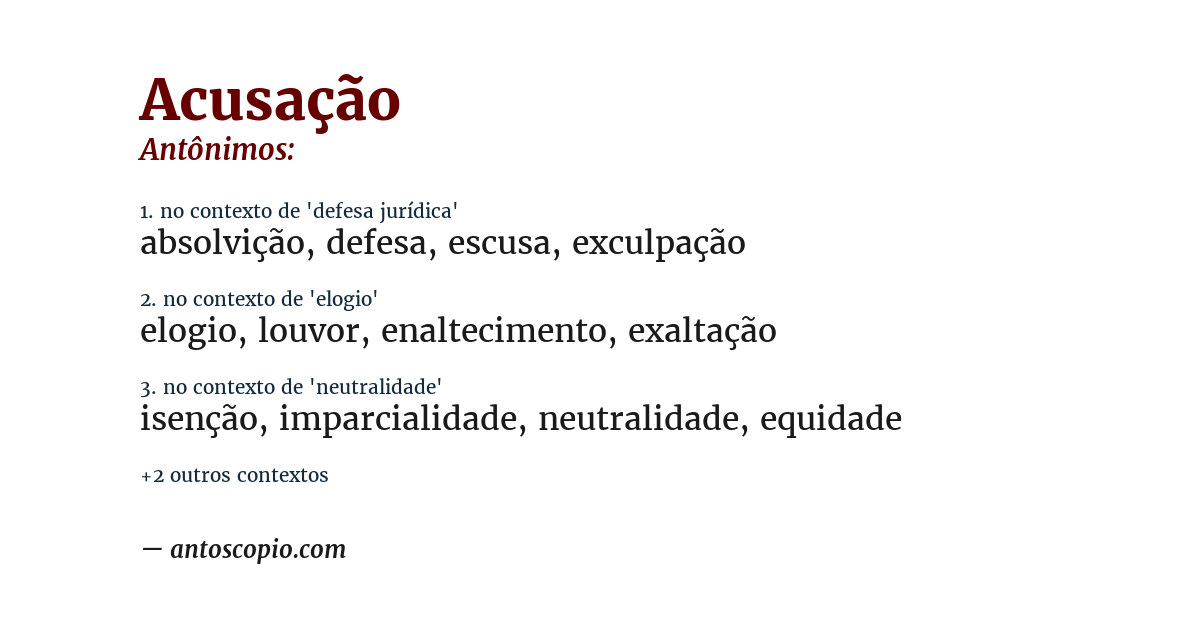 Antônimo de acusação