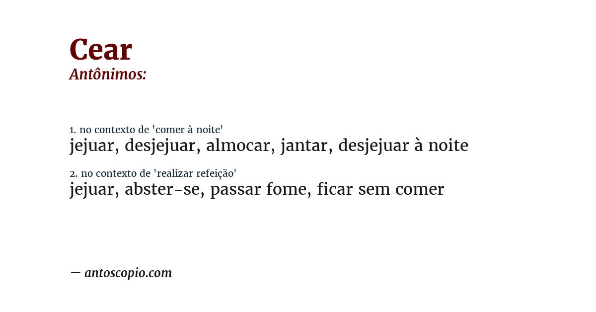 Antônimo de cear