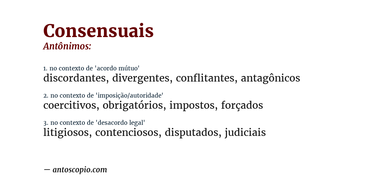 Antônimo de consensuais