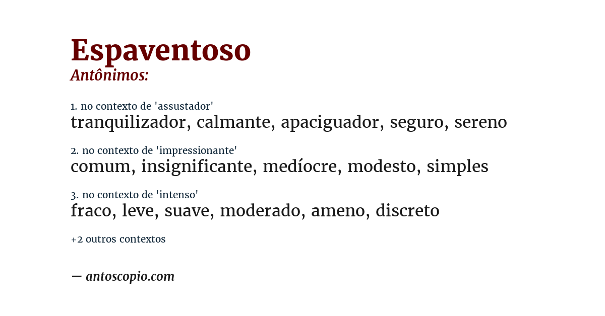 Antônimo de espaventoso