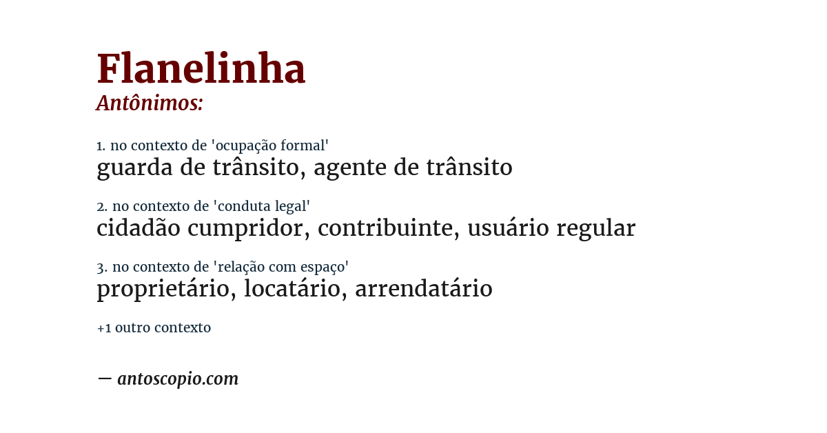 Antônimo de flanelinha