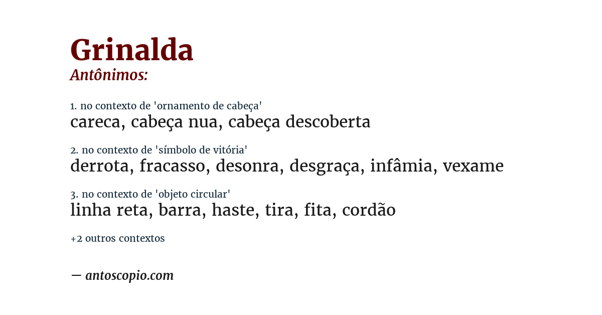 Antônimo de grinalda