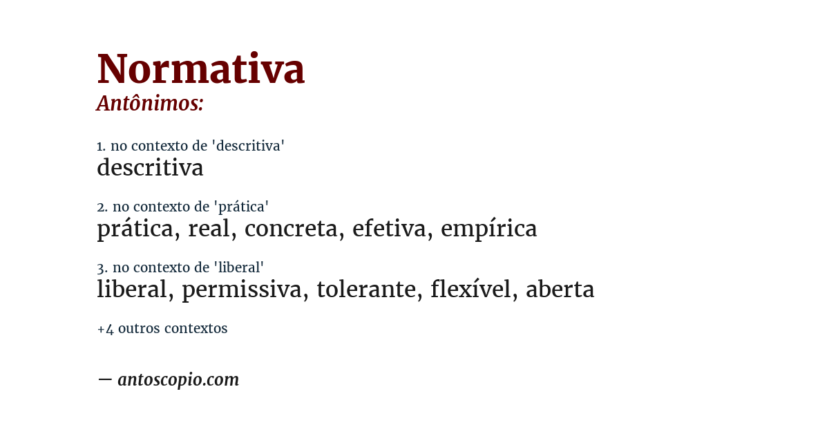 Antônimo de normativa