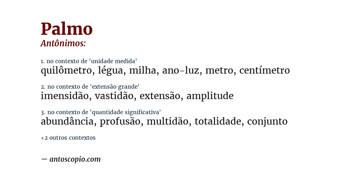 Antônimo de palmo