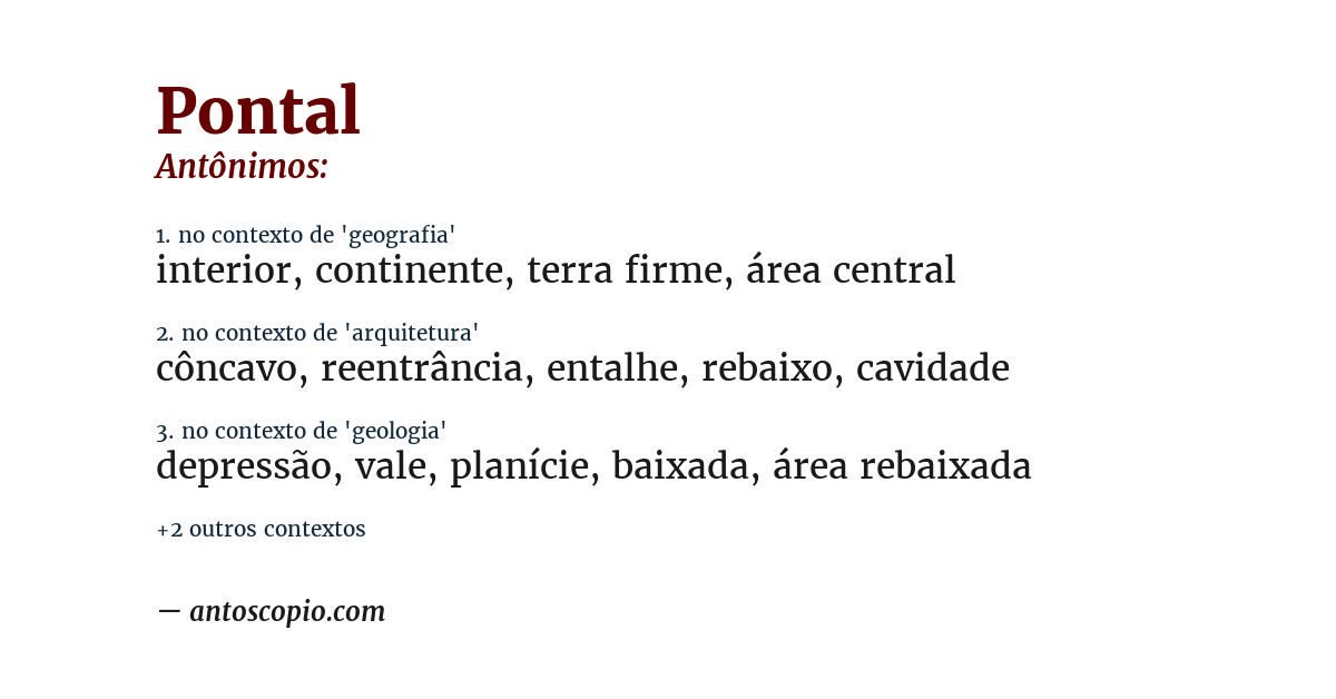 Antônimo de pontal