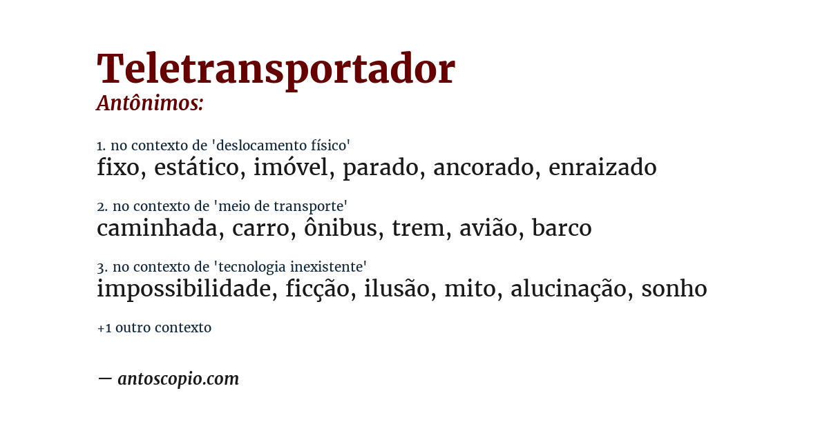 Antônimo de teletransportador