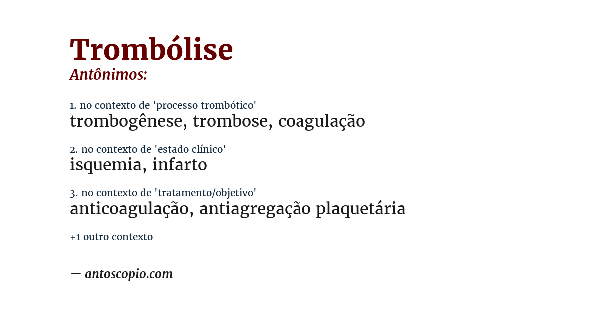 Antônimo de trombólise