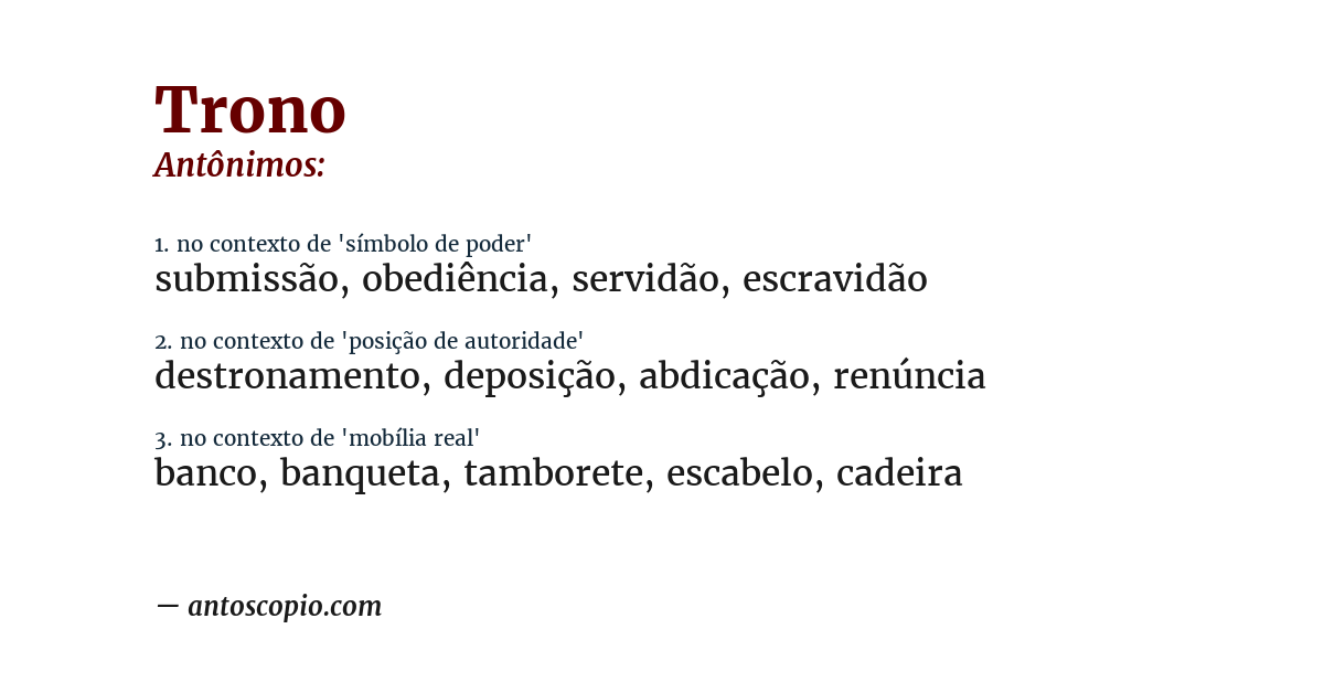 Antônimo de trono