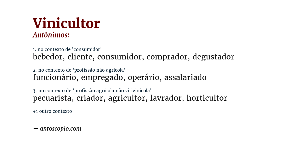 Antônimo de vinicultor